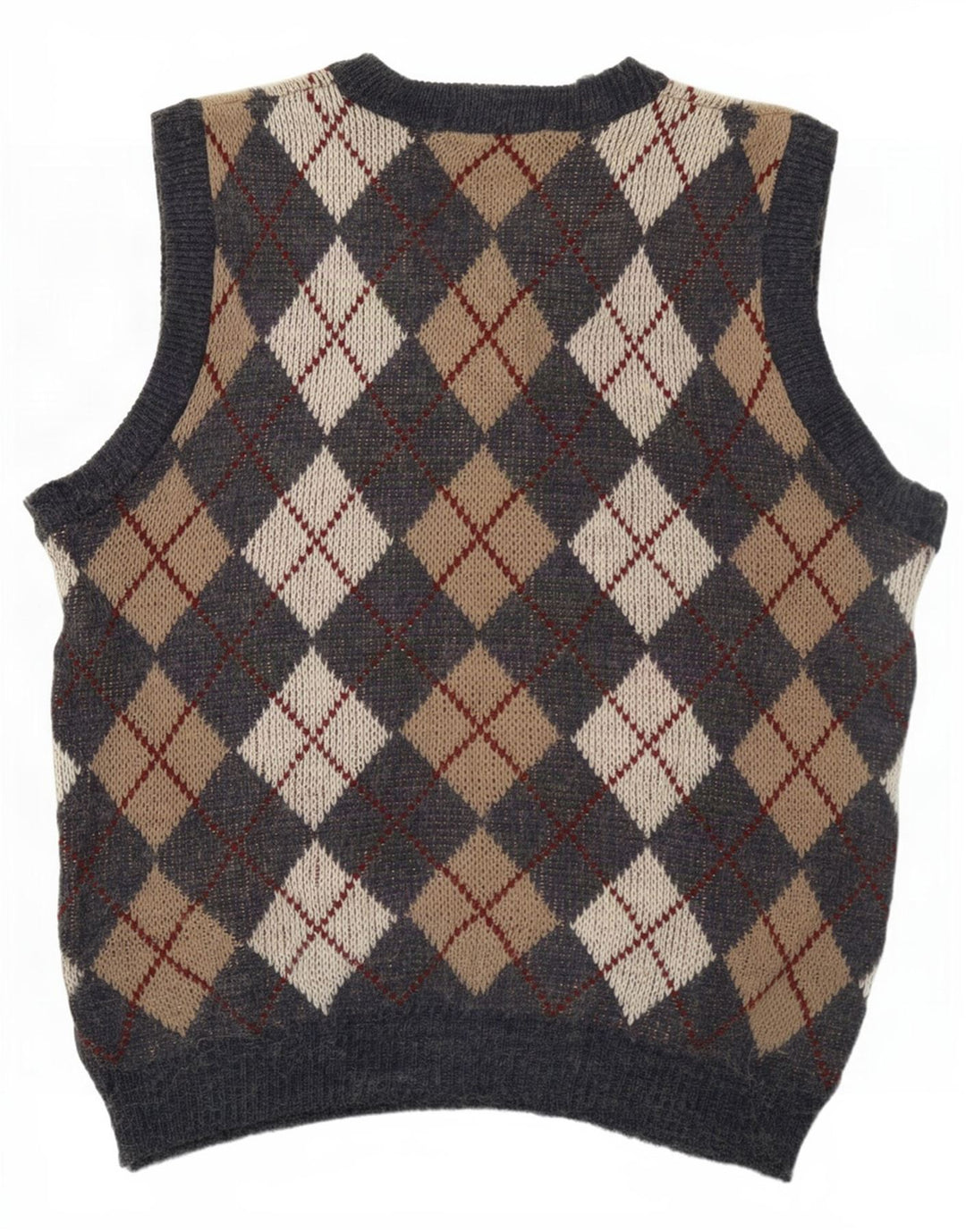 Woolworths Herren-Weste-Tanktop, großes graues Argyle-/Diamant-Acryl