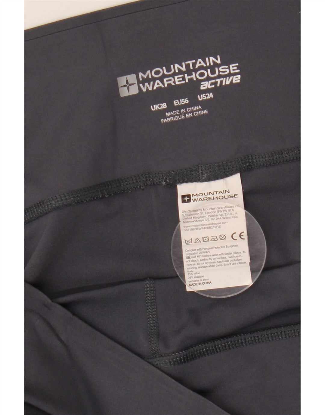 Mountain Warehouse Crop-Leggings für Damen, US 24 4XL, graues Nylon