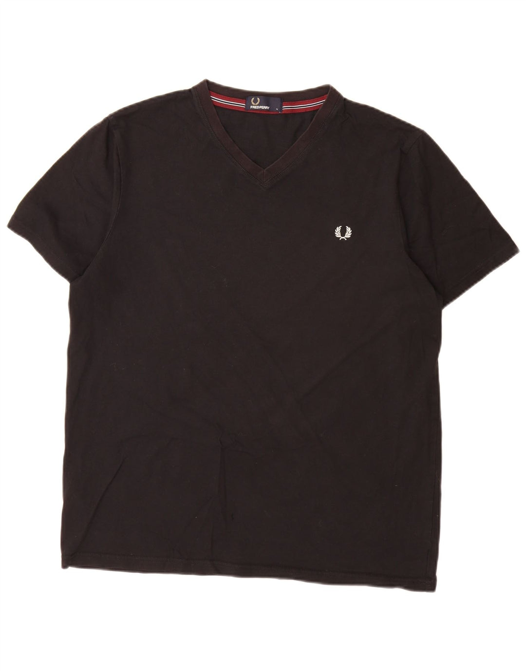 Fred Perry Herren T-Shirt Top Large Schwarz Baumwolle