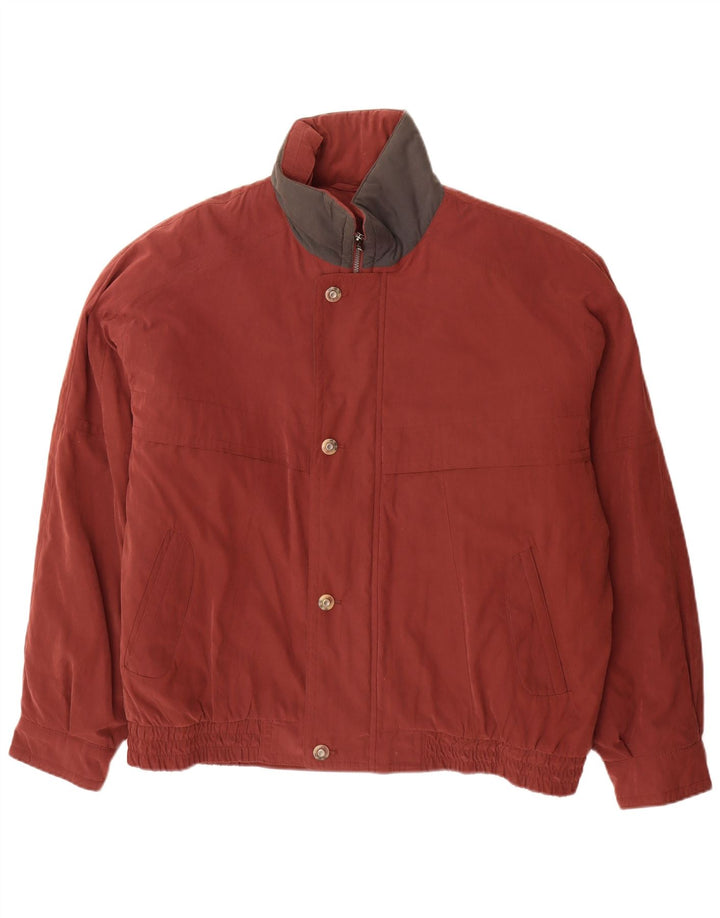Vintage Herren Bomberjacke UK 46 3XL Burgund Colourblock Polyester