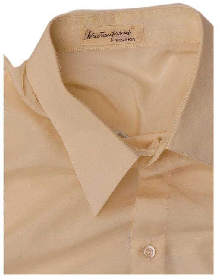 Vintage Herren Durchsichtiges Hemd Größe 41 Medium Off White