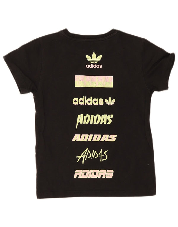 Adidas Mädchen Grafik T-Shirt Top 9–10 Jahre schwarze Baumwolle