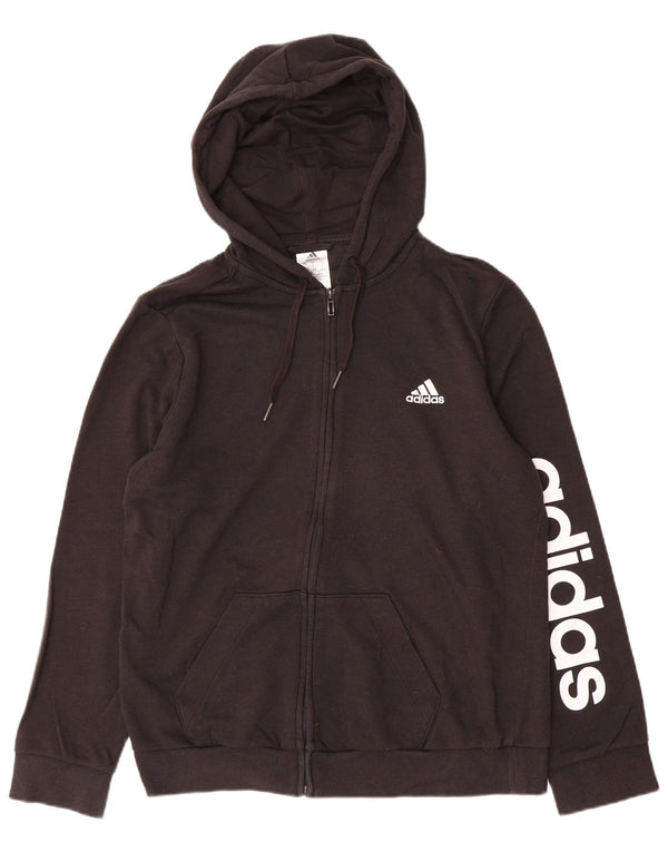 Adidas Damen Graphic Zip Hoodie Pullover UK 16/18 Große schwarze Baumwolle