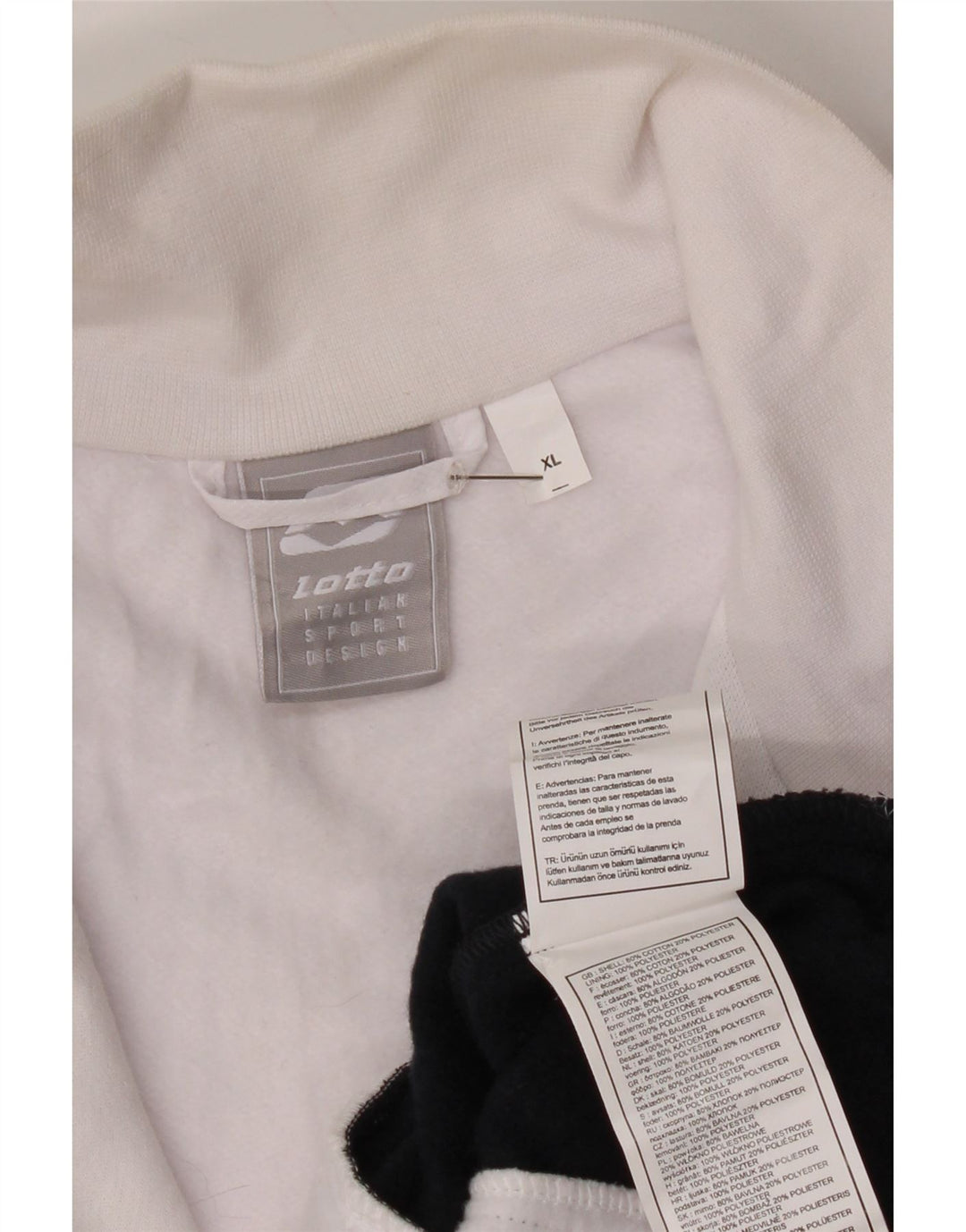 Lotto Herren-Trainingsanzugoberteil mit Grafik, XL, weißes Farbblock-Polyester