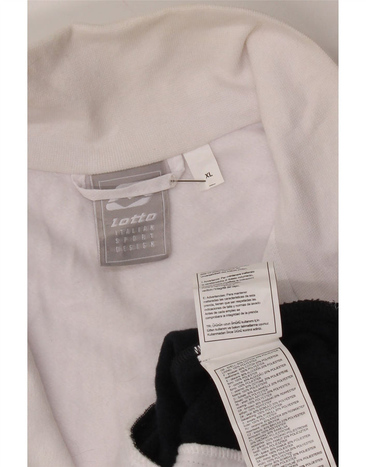 Lotto Herren-Trainingsanzugoberteil mit Grafik, XL, weißes Farbblock-Polyester