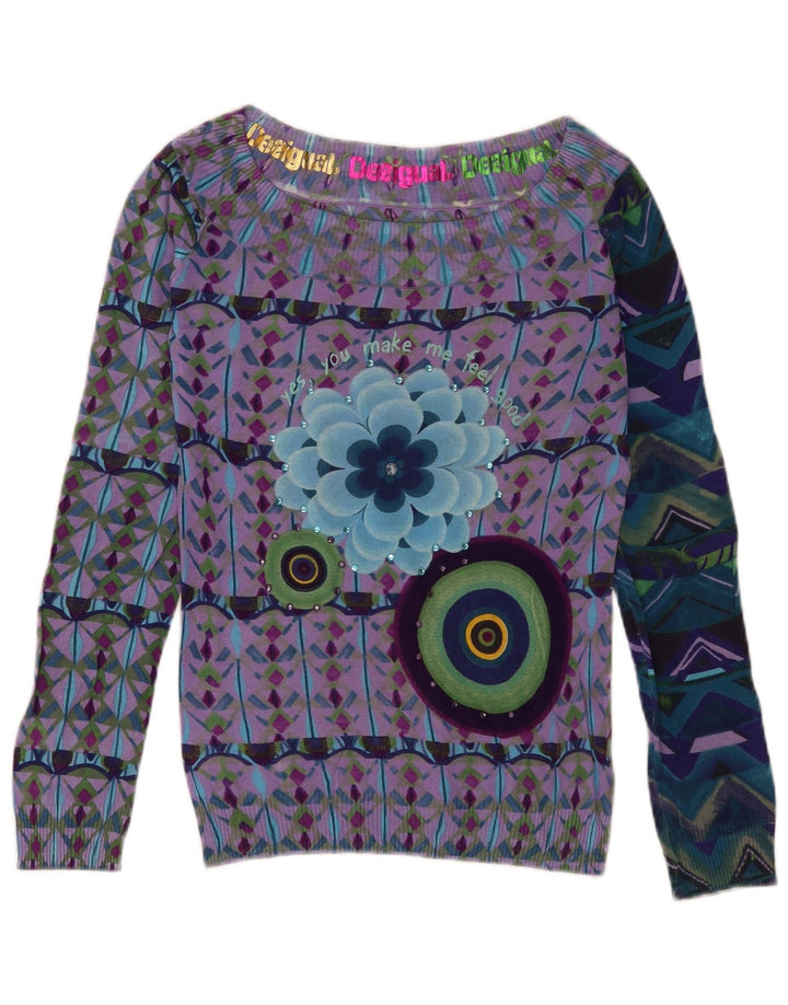 Desigual Damen schulterfreies Top, UK 18, groß, mehrfarbig, Bohemian-Stil