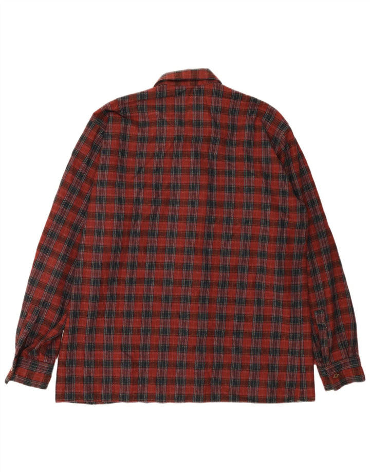 Vintage Herren Flanellhemd Größe 43 Große rot karierte Wolle