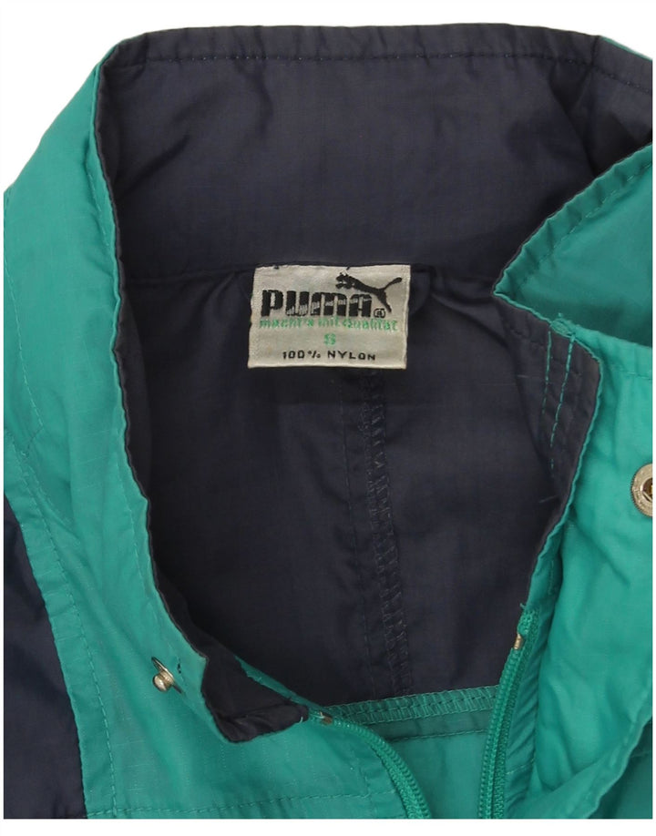 Puma Herren Regenjacke UK 36 Small Türkis Colourblock Nylon