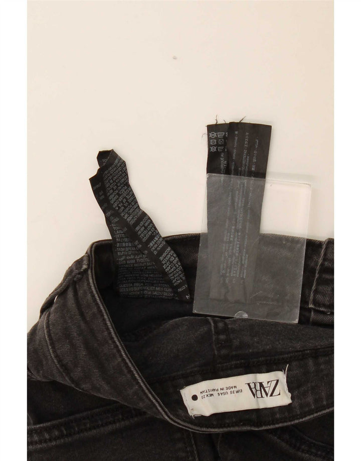 Zara Damen Schlagjeans EU 38 Small W28 L31 Schwarze Baumwolle
