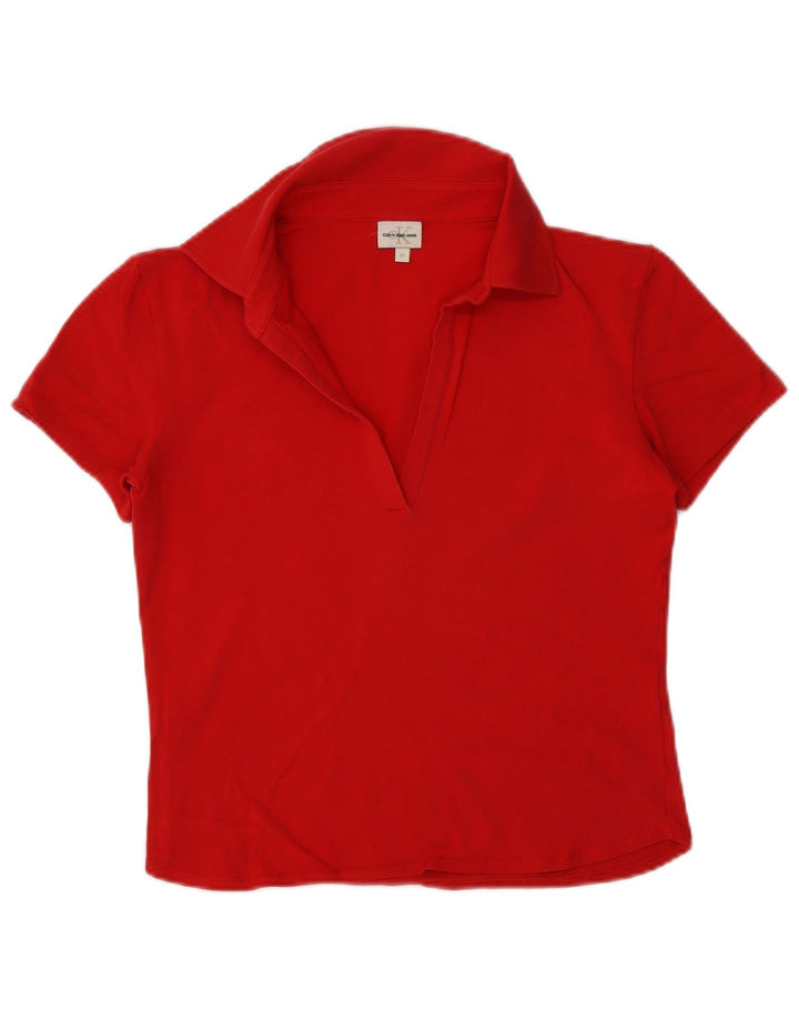 Calvin Klein Damen Poloshirt Mittelrot