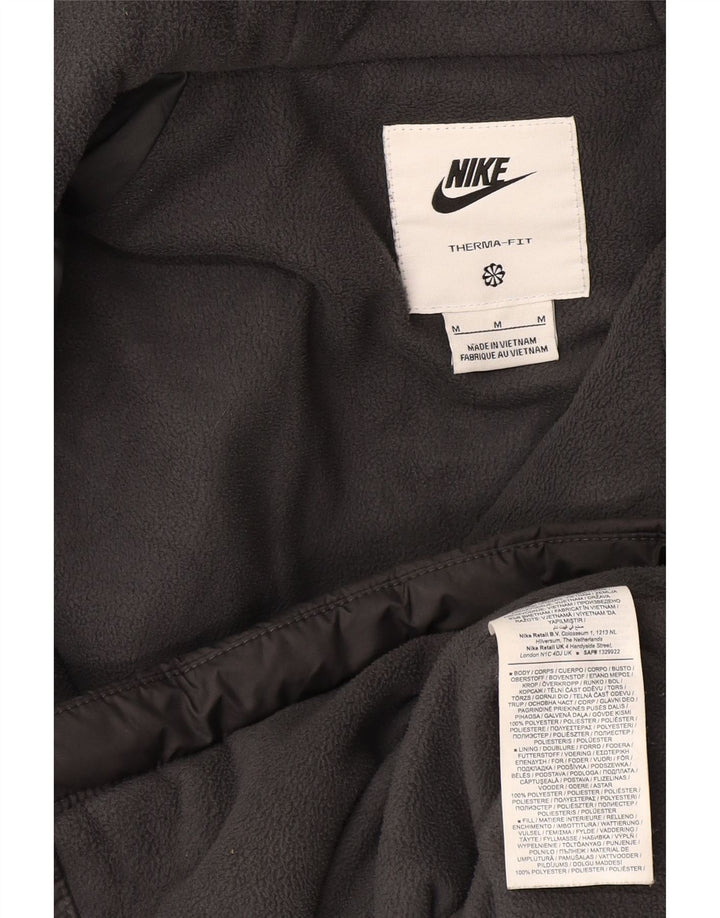 Nike Herren-Jacke mit Kapuze, gepolstert, UK 38, mittelgraues Polyester