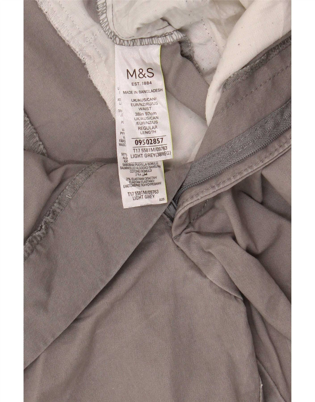 Marks & Spencer Herren Chinoshorts W38 XL Grau Baumwolle