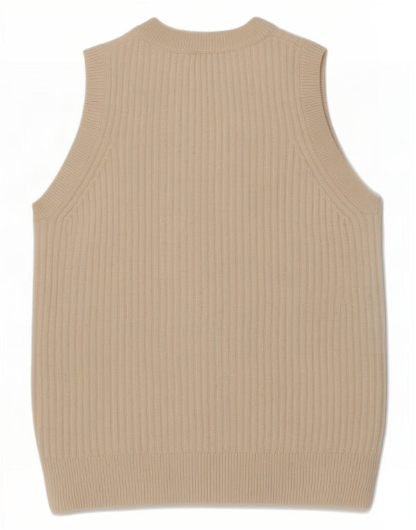 Marks & Spencer Damen Weste Tank Top UK 10 Small Beige Merinowolle