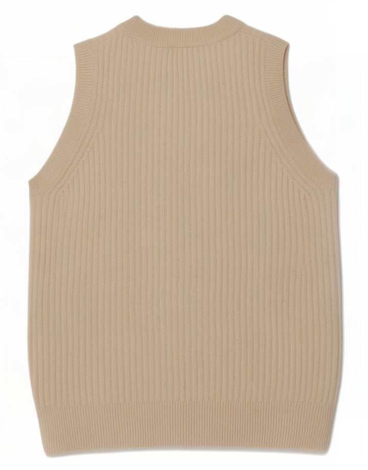 Marks & Spencer Damen Weste Tank Top UK 10 Small Beige Merinowolle