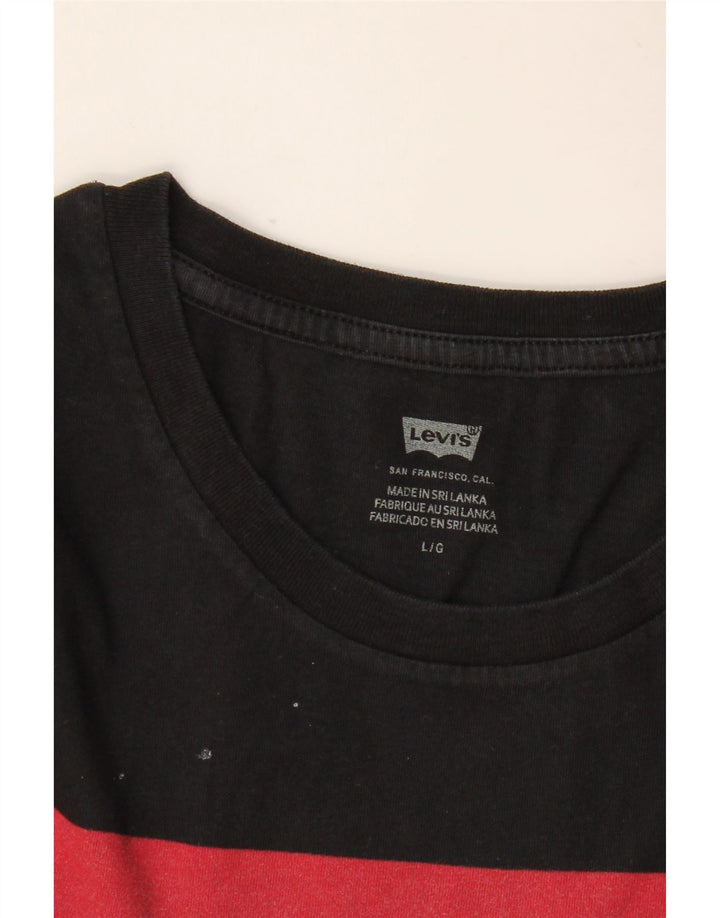 Levi's Damen Grafik-T-Shirt-Oberteil UK 14 Large Schwarz