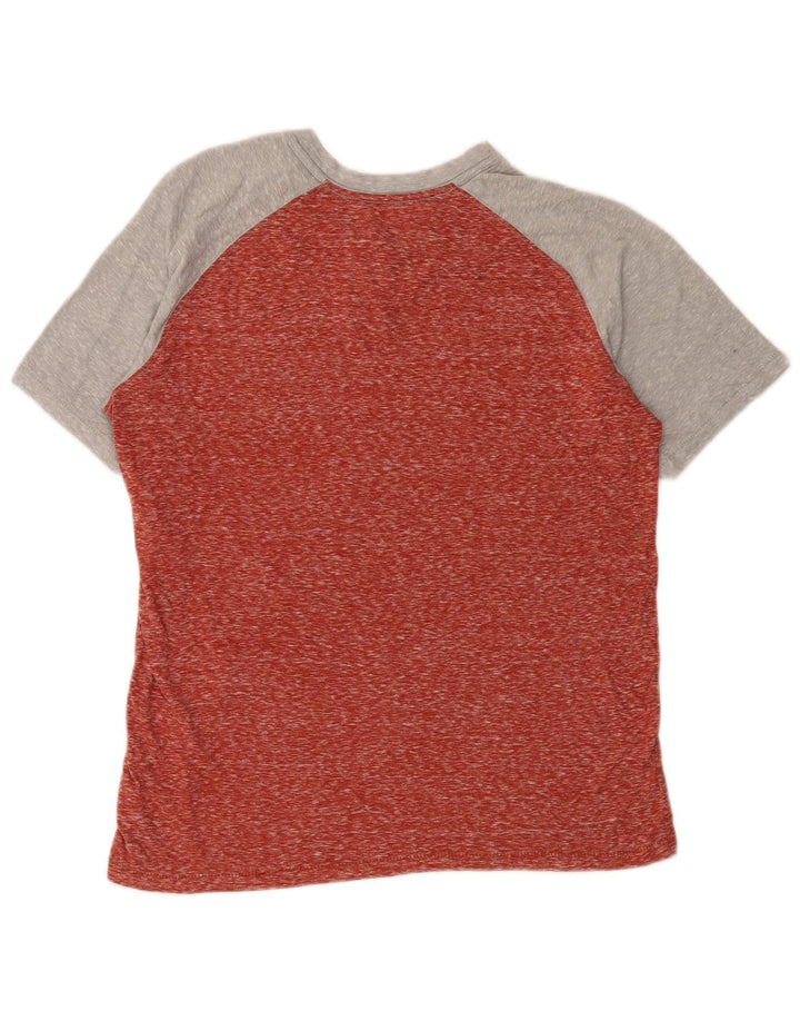 Hurley Herren-T-Shirt-Oberteil aus mittelrotem Colourblock-Polyester