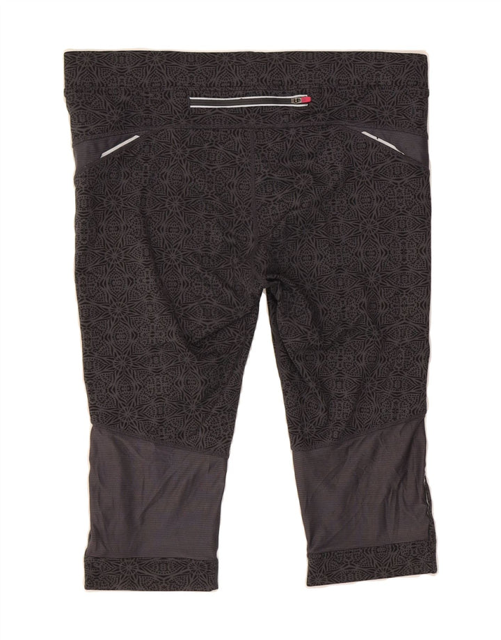 ATHLETA Womens Bermuda Sport Shorts UK 14 Large Black Geometric Polyester Vintage Athleta and Second-Hand Athleta from Messina Hembry 