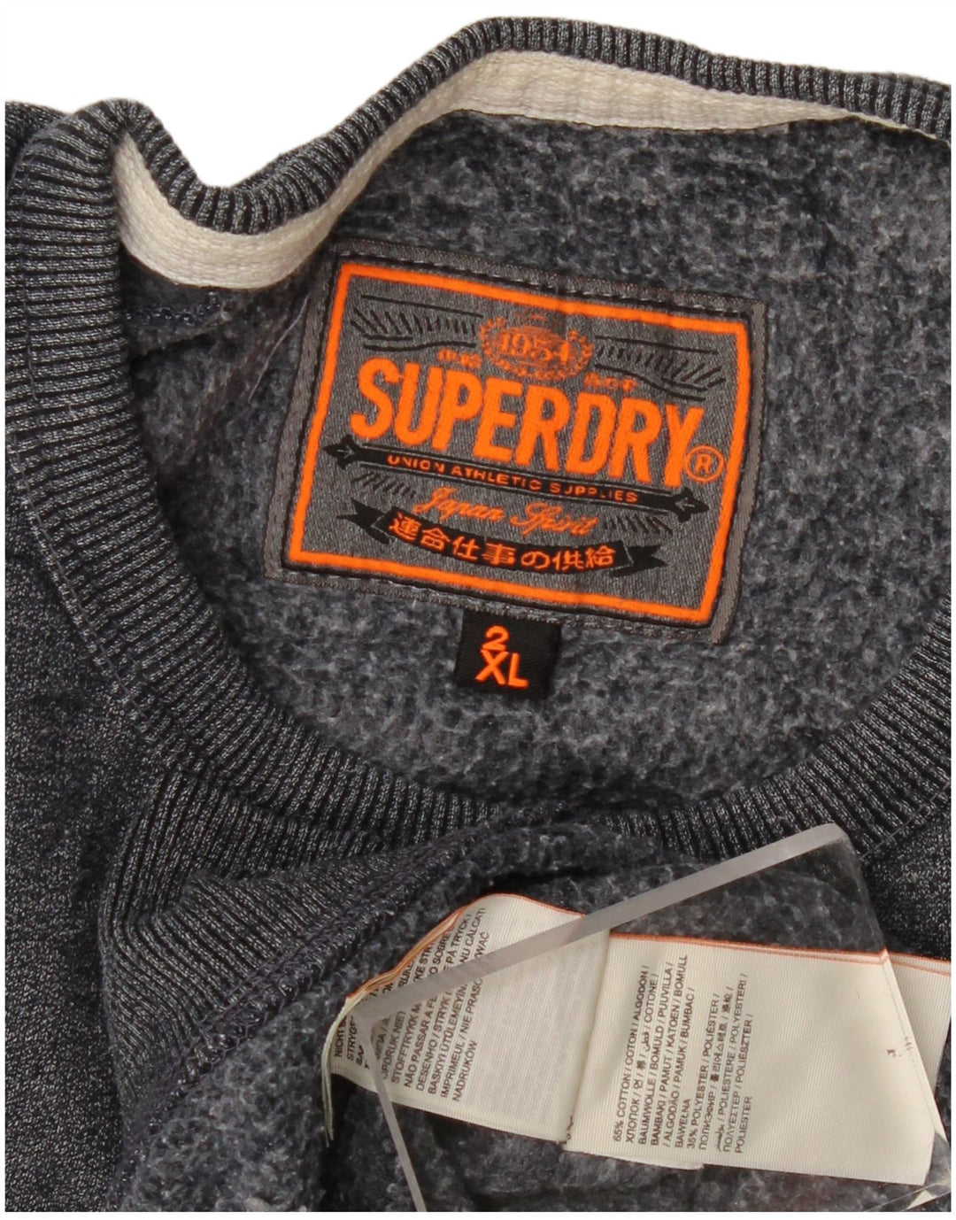 Superdry Herren Grafik-Sweatshirt-Pullover 2XL aus marineblauer Baumwolle