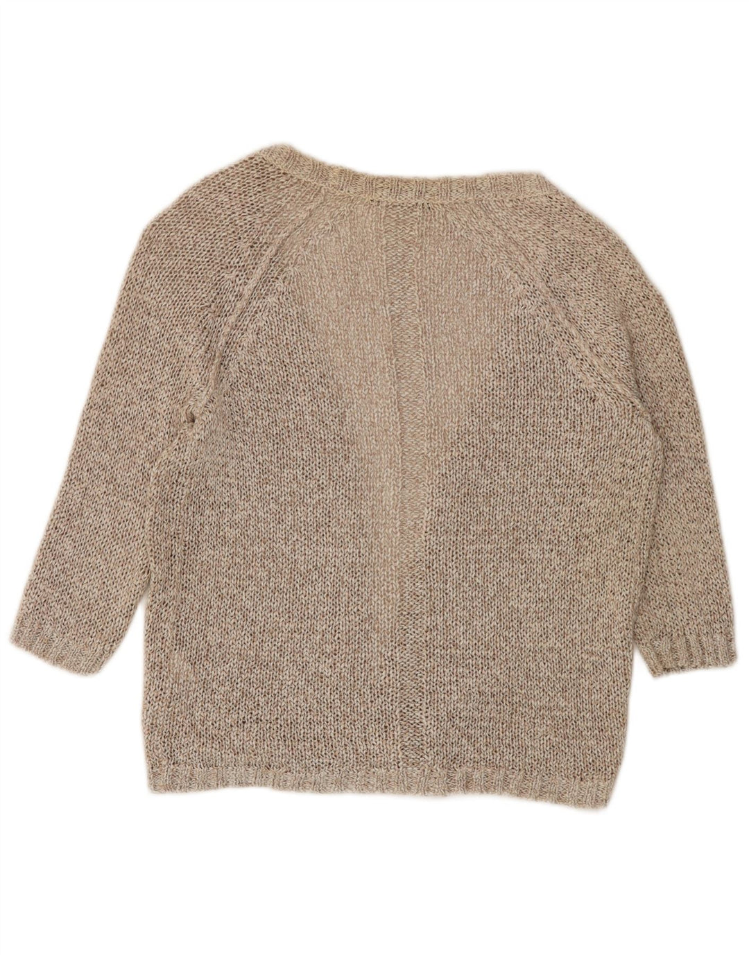 Marks & Spencer Damen-Strickjacke mit 3/4-Ärmeln, offen, Gr. 8, Beige