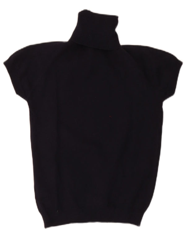 Kurzärmliger Rollkragenpullover von Zara für Damen, Gr. 12, mittleres Marineblau