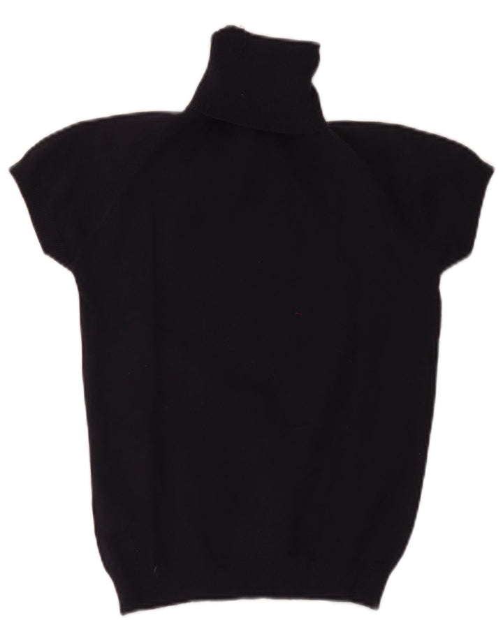 Kurzärmliger Rollkragenpullover von Zara für Damen, Gr. 12, mittleres Marineblau