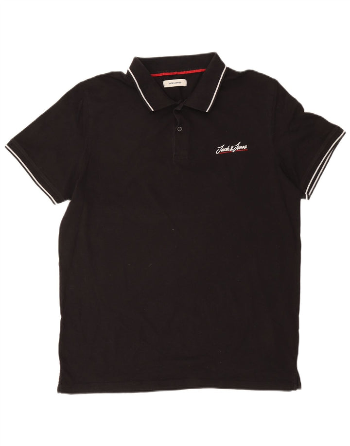 Jack & Jones Herren Poloshirt XL Schwarz Baumwolle