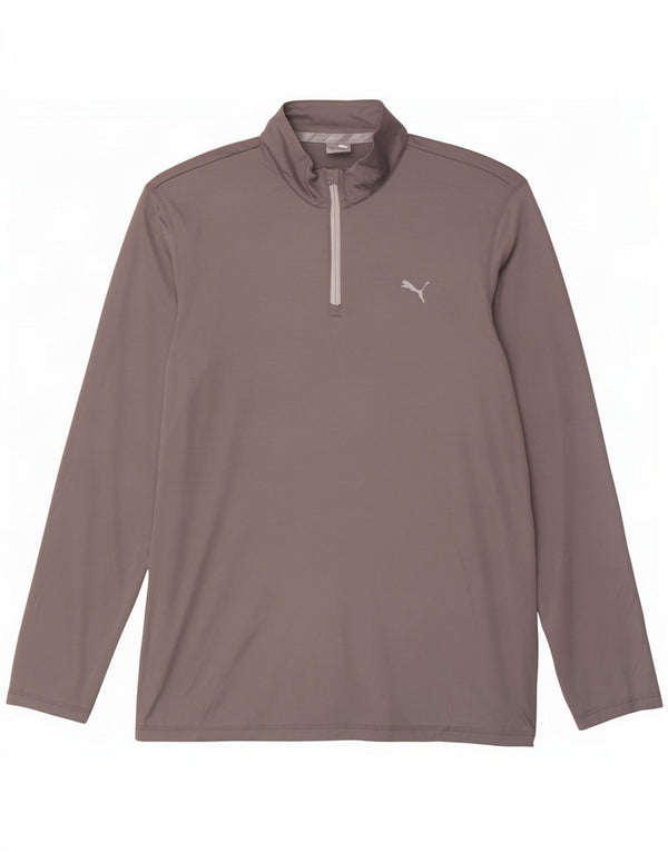 Puma Mens Zip Neck Pullover Tracksuit Top 2XL Grey Polyester