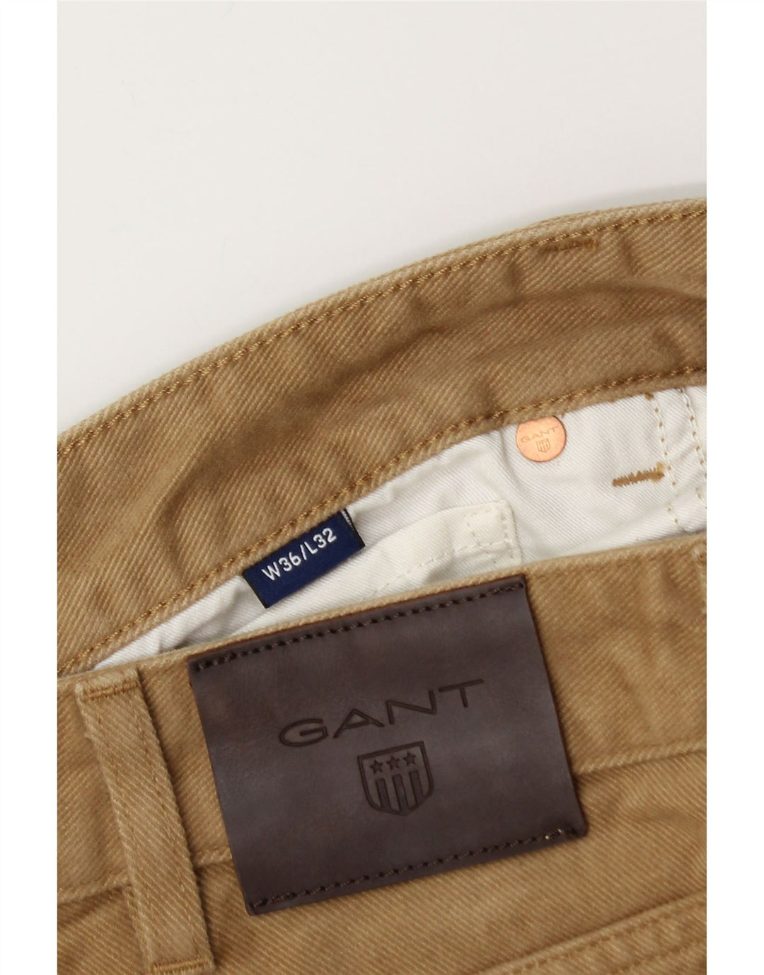 GANT Herren Straight Jeans W36 L32 Beige Baumwolle