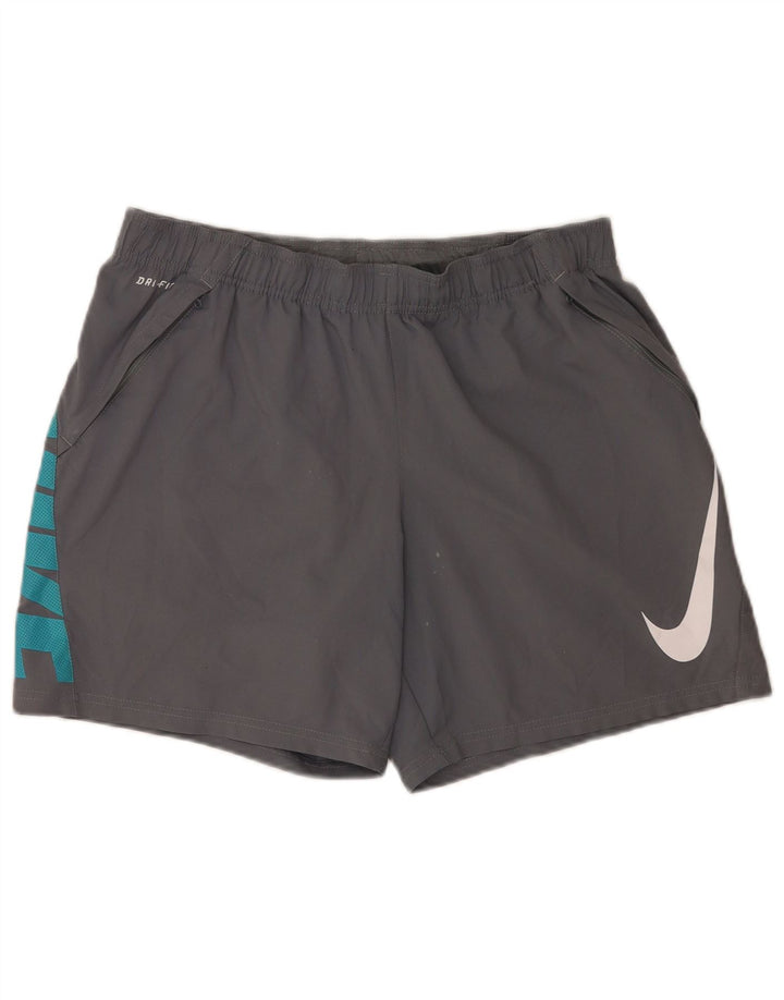 Nike Herren Dri Fit Graphic Sportshorts, großes graues Polyester