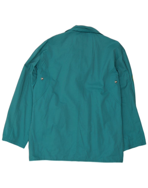 Vintage-Jungen-Duffle-Jacke mit grafischer lockerer Passform, 13–14 Jahre, blaue Baumwolle im Retro-Stil