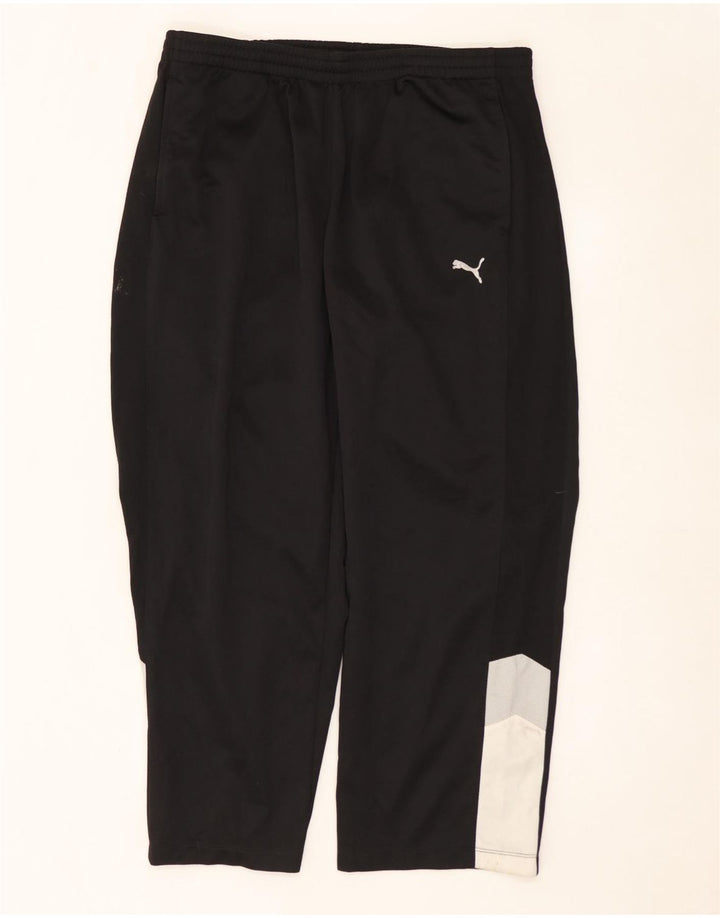 PUMA Herren-Trainingshose, groß, schwarzes Farbblock-Polyester