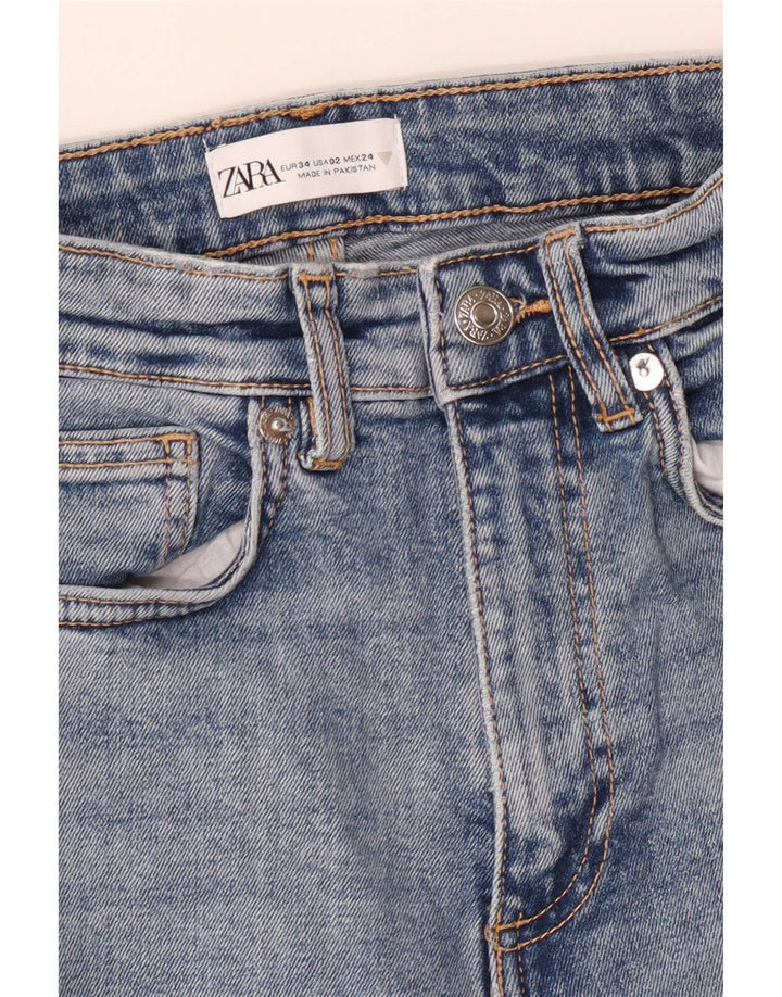 Zara Damen Bootcut Jeans EU 34 2XS W24 L24 Blau