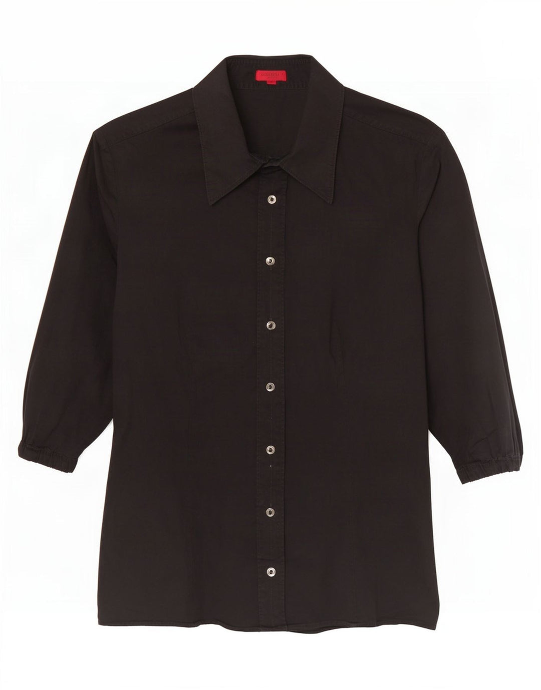 Hugo Boss Damen Kurzarm-Hemdbluse EU 36 Small Schwarz