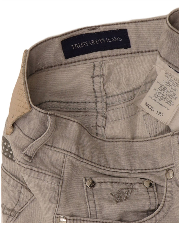 Trussardi Damen Straight Jeans W30 L27 Graue Baumwolle