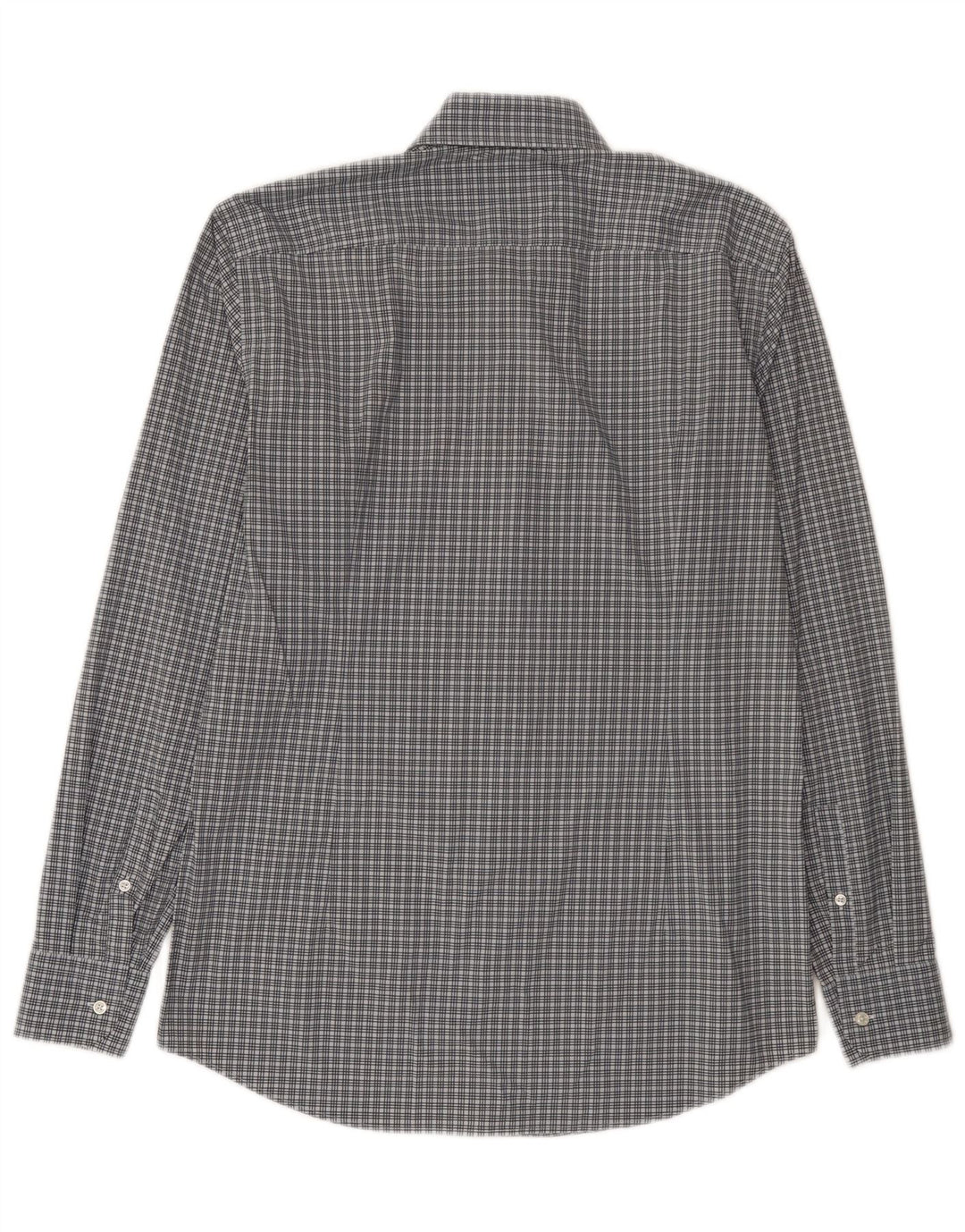 Hugo Boss Slim-Fit-Hemd für Herren, Größe 40, 15 3/4, mittelblaues Karo-Polyamid