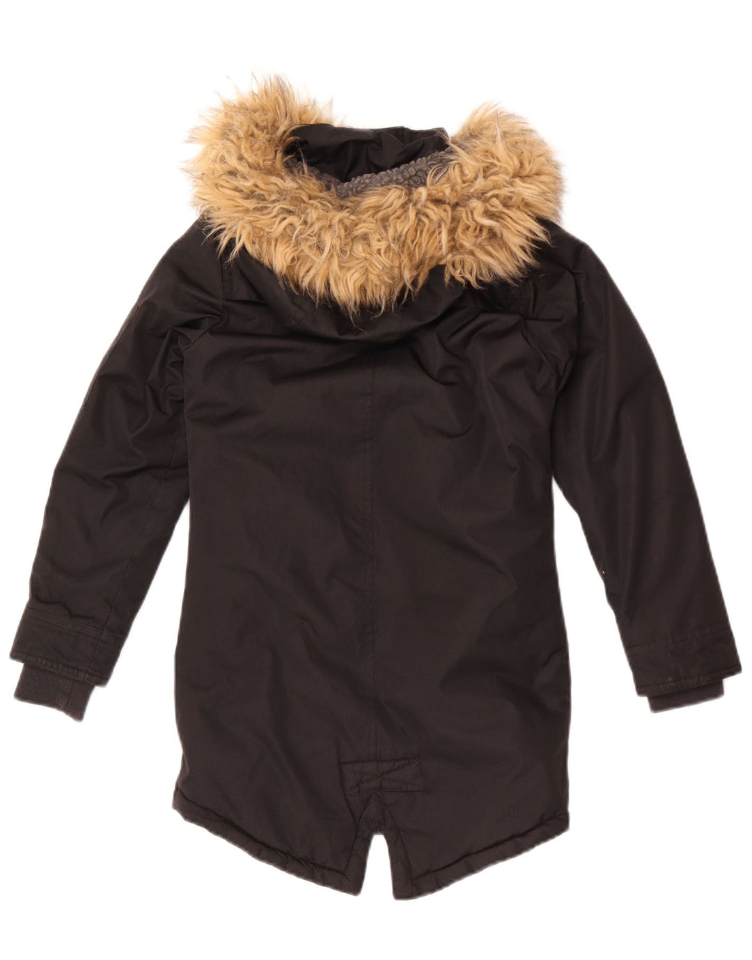 Bench Mädchen-Parka mit Kapuze, 7–8 Jahre, schwarzes Polyester
