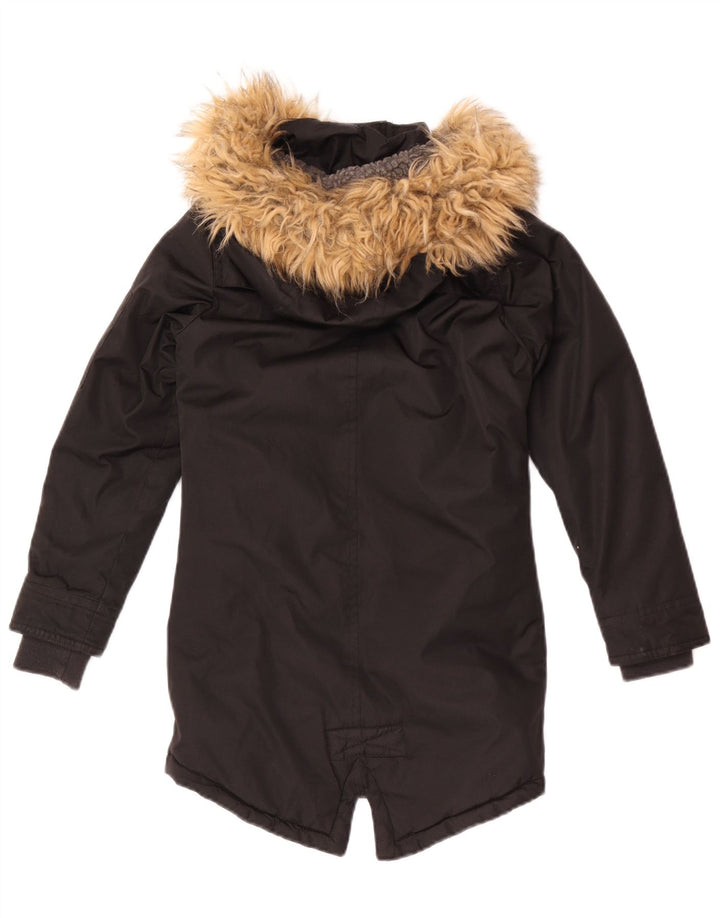 Bench Mädchen-Parka mit Kapuze, 7–8 Jahre, schwarzes Polyester
