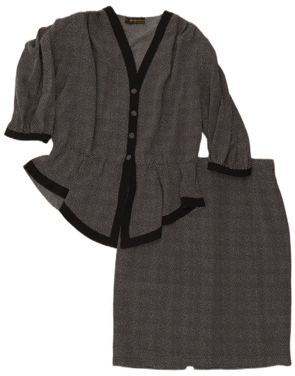 Mario Pucci Cecconi Damen 2-teiliges Rockset IT 46 Large W30 Schwarz gepunktet