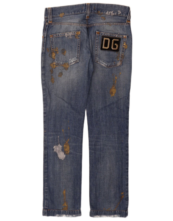 Dolce & Gabbana Damen Straight Jeans IT 46 Large W32 L32 Blau meliert