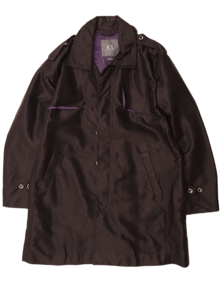 Armani Exchange Herren Trenchcoat UK 42 XL Schwarz Baumwolle