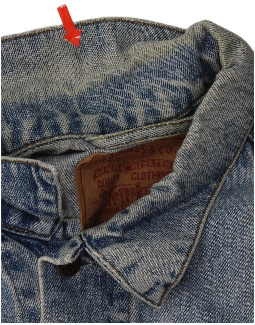 Levi's Herren Jeansjacke UK 38 Mittelblaue Baumwolle