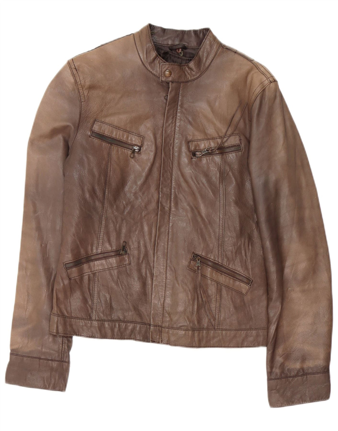 GVB Damen Lederjacke UK 14 Mittelbraunes Leder