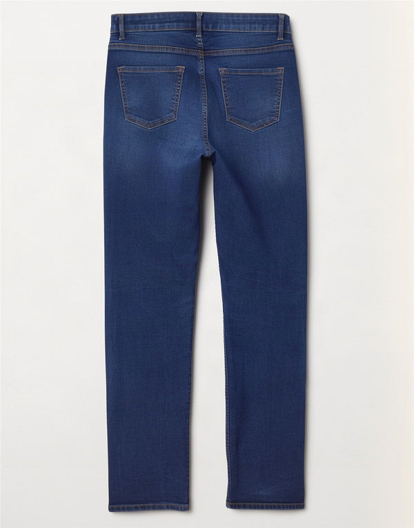 Marks & Spencer Damen Straight Jeans UK 10 Small W27 L30 Marineblaue Baumwolle