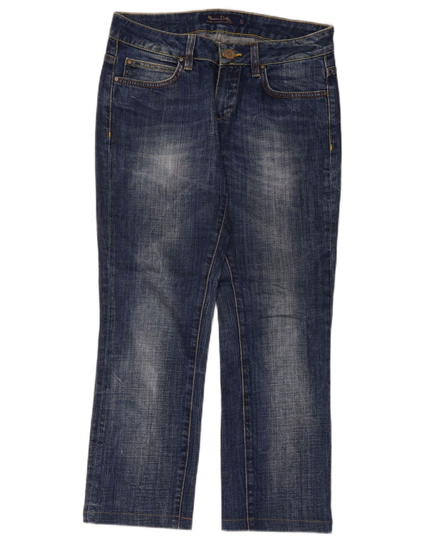 Massimo Dutti Damen-Cropped-Jeans W27 L25 Blaue Baumwolle