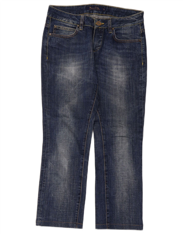 Massimo Dutti Damen-Cropped-Jeans W27 L25 Blaue Baumwolle