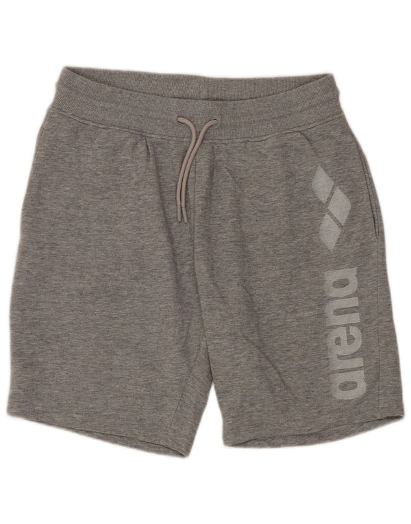 Arena Womens Graphic Sport Shorts UK 10 Small Graue Baumwolle