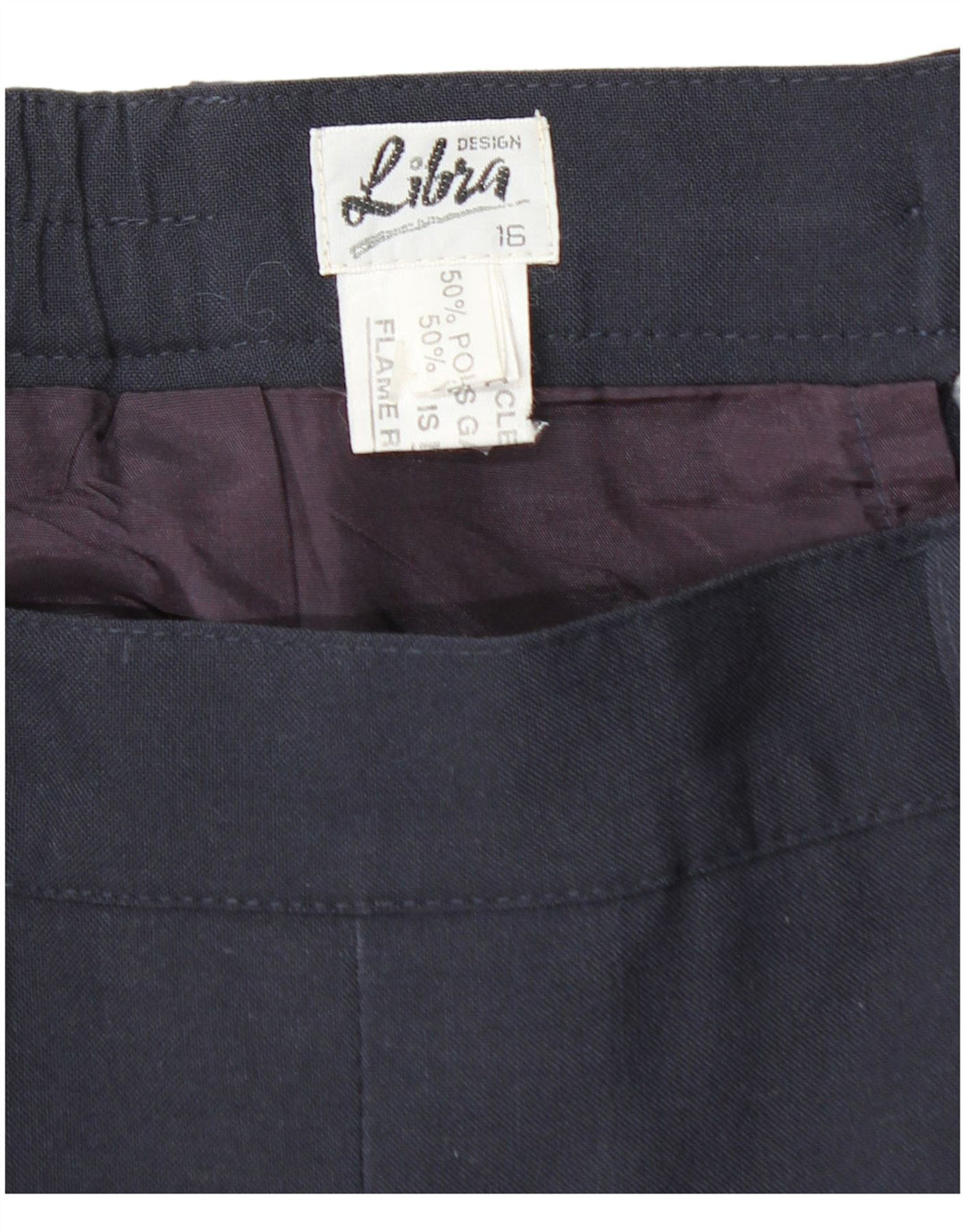 LIBRA Faltenrock in A-Linie für Damen mit hoher Taille, UK 16, Größe L W32, Marineblau