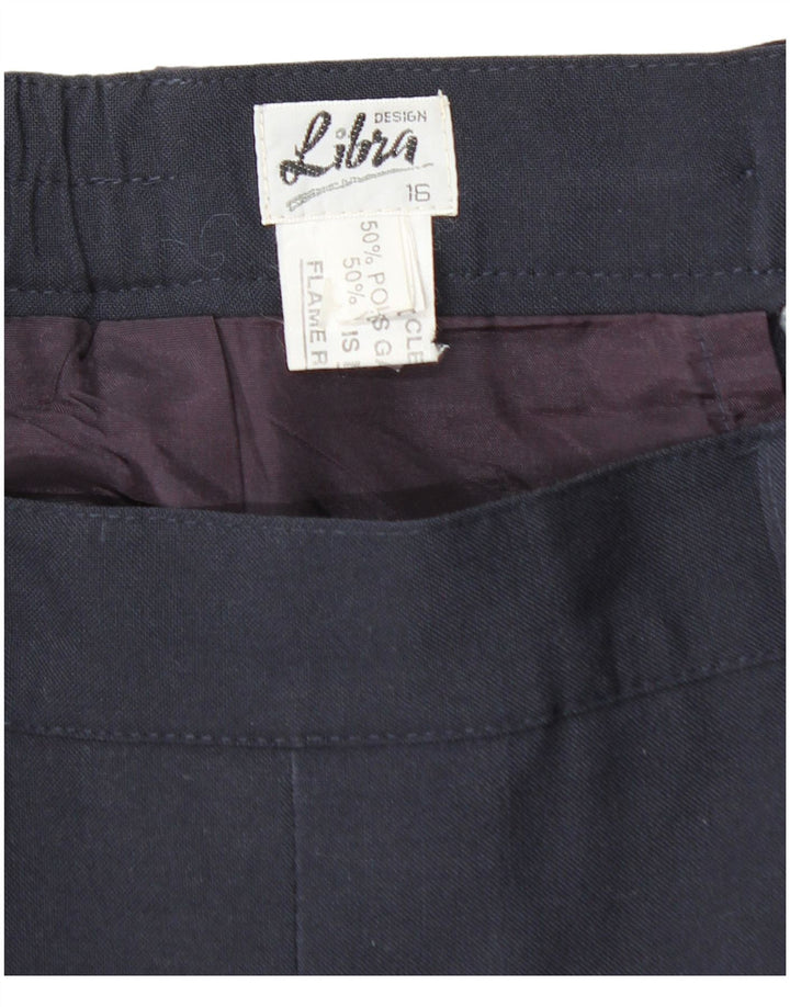 LIBRA Faltenrock in A-Linie für Damen mit hoher Taille, UK 16, Größe L W32, Marineblau
