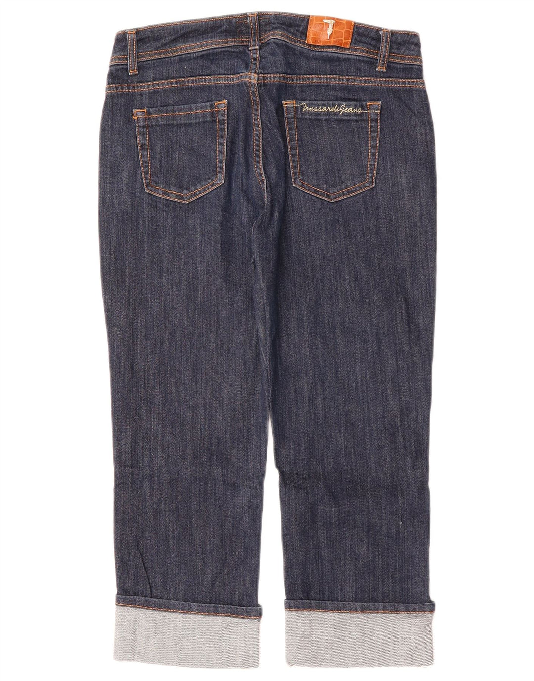 TRUSSARDI Damen Capri-Jeans W29 L22 Marineblaue Baumwolle