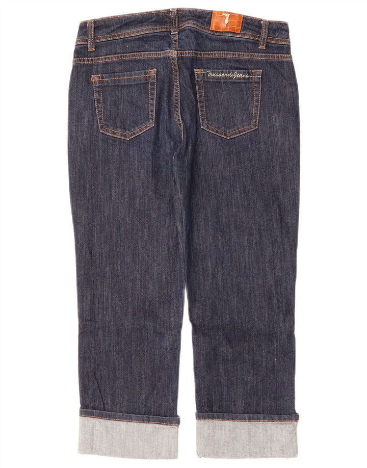 TRUSSARDI Damen Capri-Jeans W29 L22 Marineblaue Baumwolle